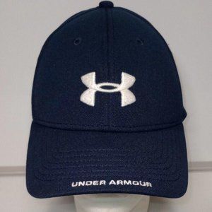 Under Armour Logo Flex 4-Way Stretch Fitted Size M Blue Baseball Style Hat Cap